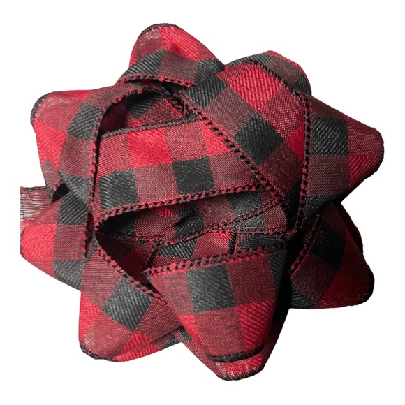 Buffalo Red Black Plaid Ribbon Bow Lot of 5 - Picture 2 of 5